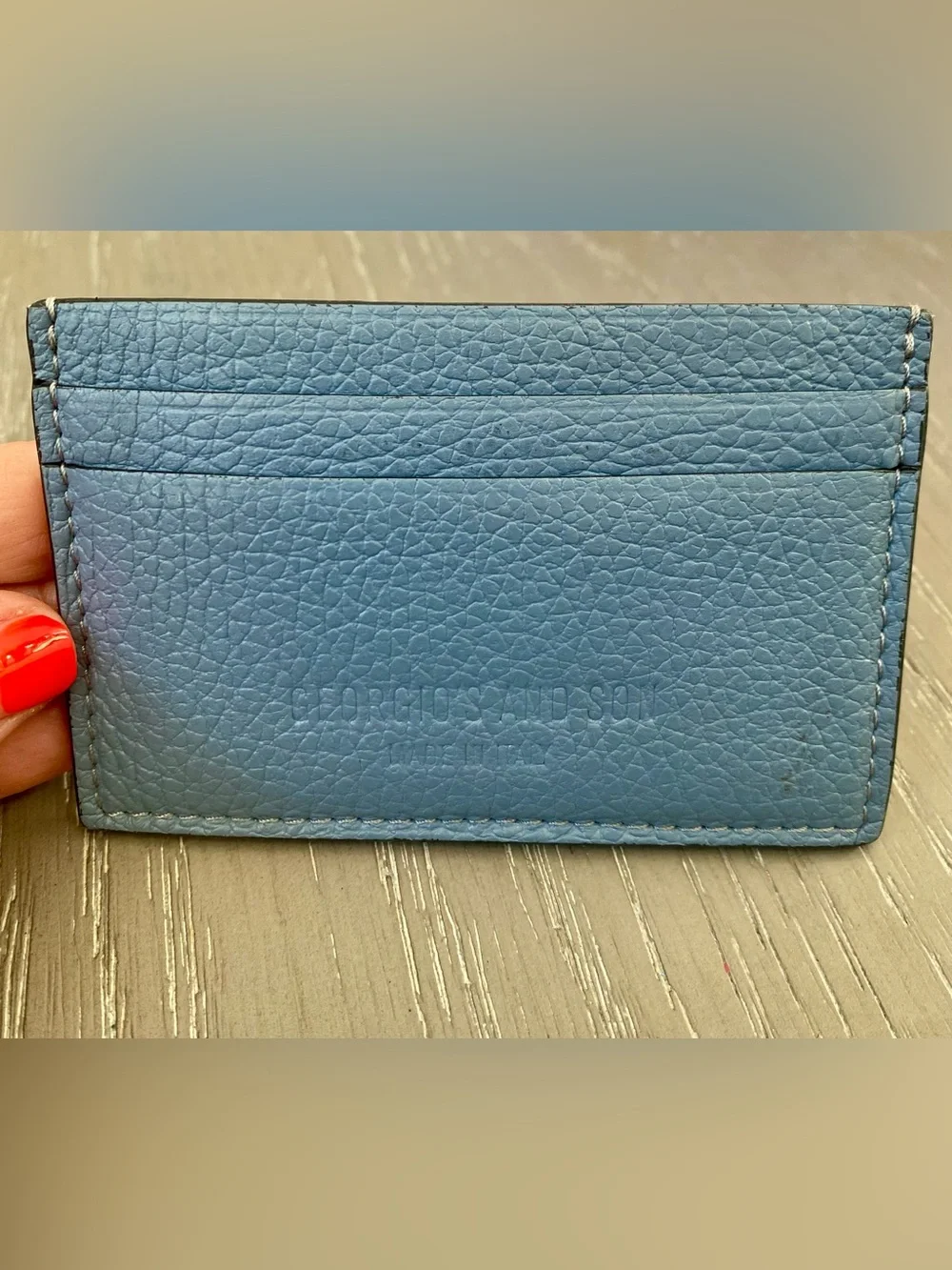 Georgio And Son Double Side Card Holder Genuine Leather Made In Italy